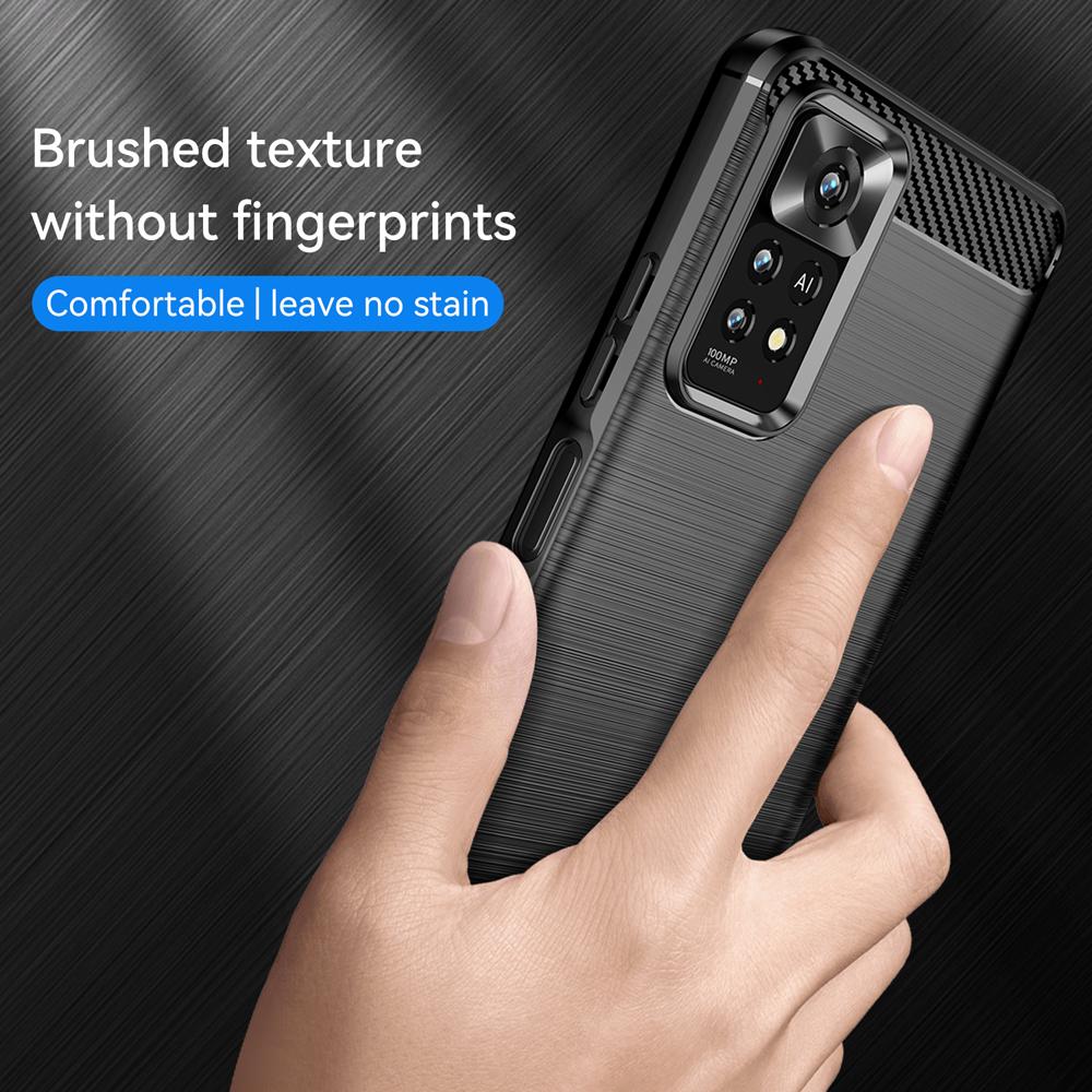 Ốp lưng dành cho Xiaomi Redmi Note 11 Pro 5G ốp silicone mềm Carbone phay xước chống sốc chống vân tay