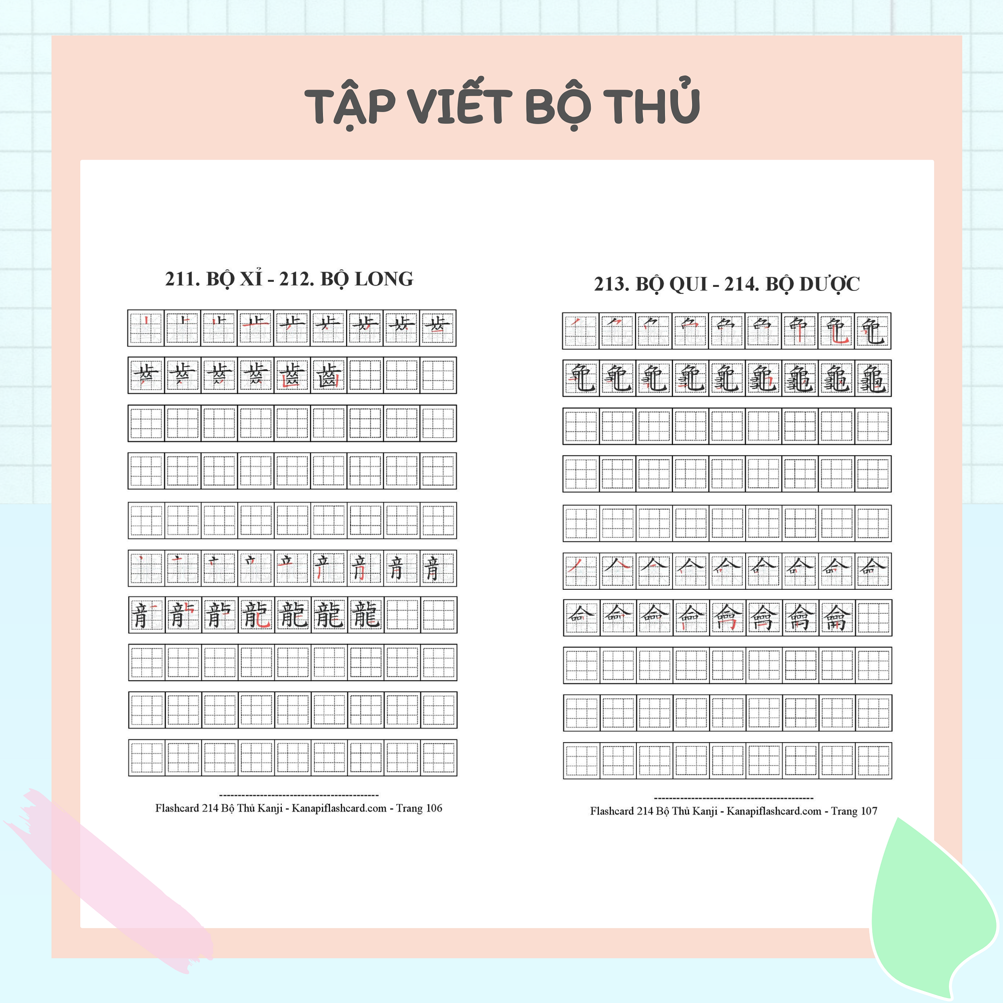 Tập Viết Bộ Thủ