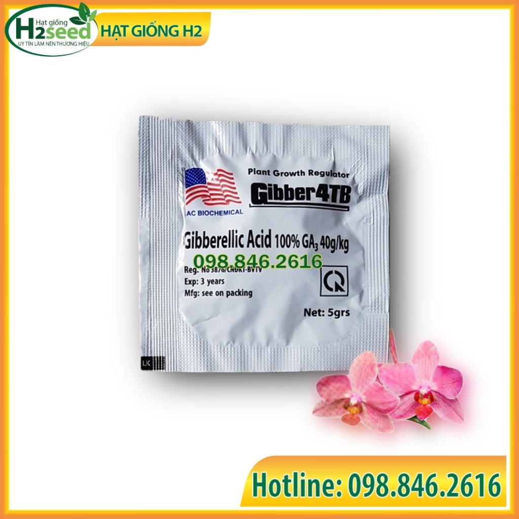 Phân bón lá Gibber 4TB GA3 dạng viên sủi 5gam - giúp cây ra hoa đậu trái, đạt năng suất cao- Hạt giống H2 Seeds