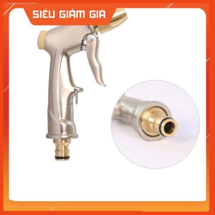 Bộ dây vòi xịt nước rửa xe, tưới cây . tăng áp 3 lần, loại 15m 206701-1 đầu đồng, cút, nối PE