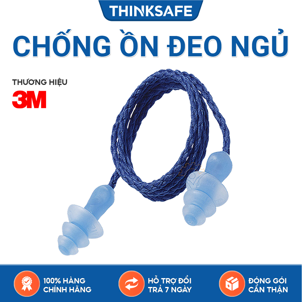 Nút chống ồn 3M 1290 - Nút bịt tai chống ồn khi ngủ, khi làm việc, chất liệu Silicone