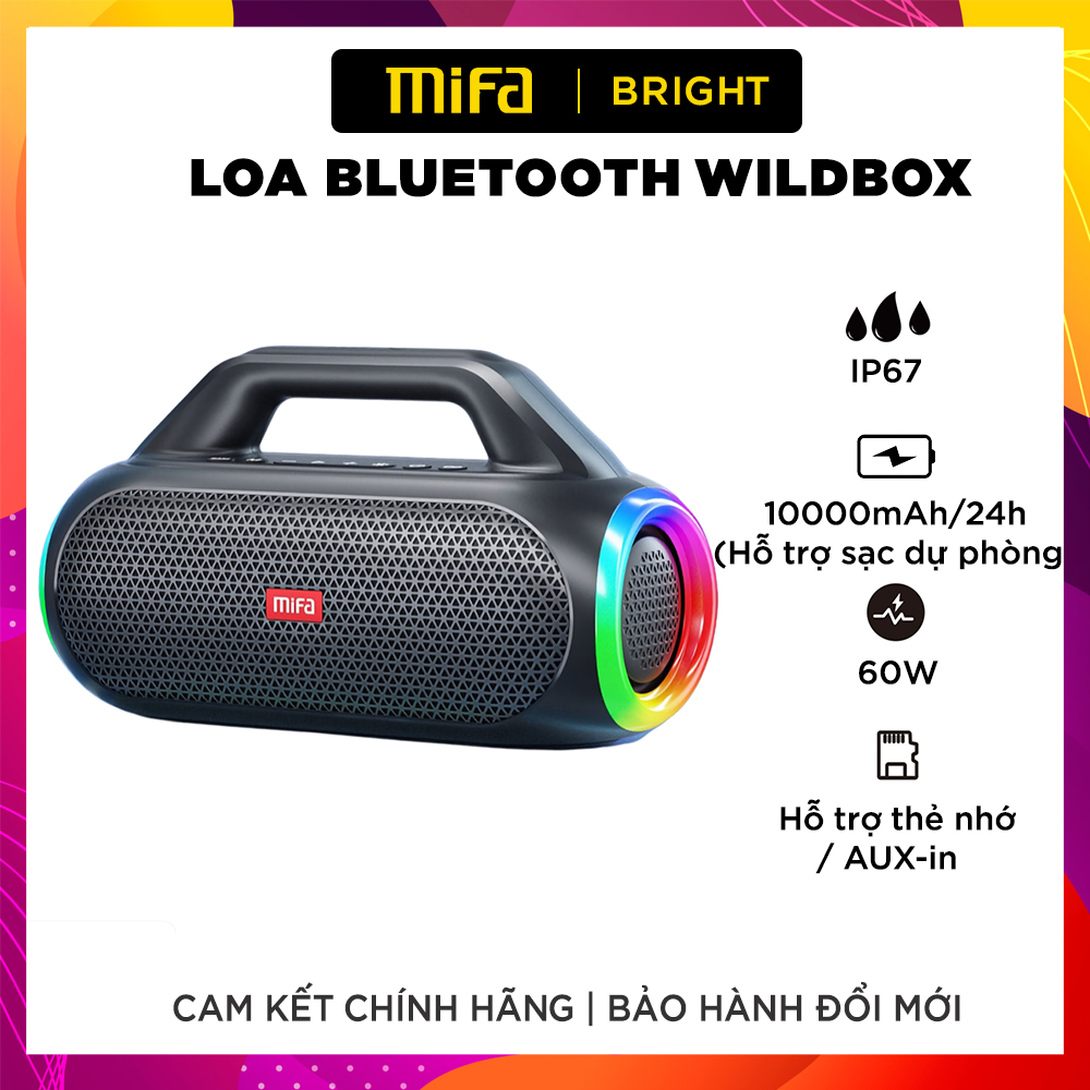 Loa Bluetooth MIFA WildBox Công Suất 60W, Bluetooth 5.3 - Hàng Chính Hãng