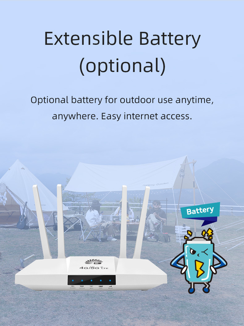 Cục phát WiFi từ sim 4G CPE B828 4 râu tốc độ cao phủ sóng rộng sử dụng được mọi loại sim, kèm pin dự phòng 3000mAh - Hàng chính hãng / Hàng nhập khẩu