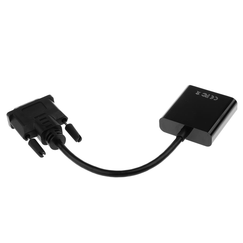 1080p DVI-D 24+1 Pin Male to VGA 15Pin Female Cable Adapter Video Converter