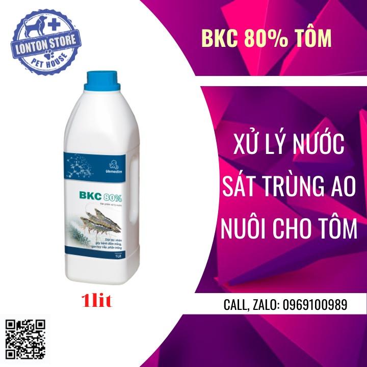 VEMEDIM BKC 80% tôm, dùng sát trùng nước, diệt tảo độc ao nuôi tôm, chai 1lit - Lonton store