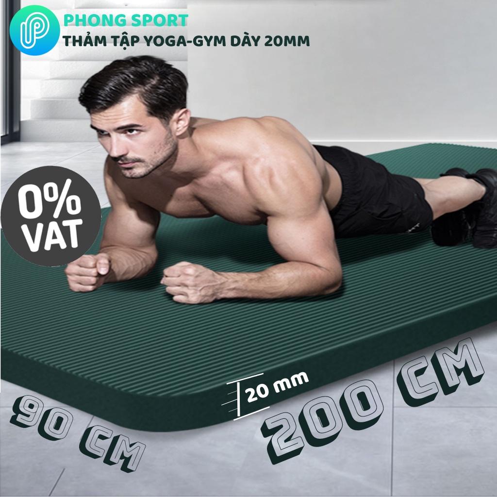 Thảm tập gym yoga tại nhà, siêu dày 20mm, chống trượt, cao su NBR