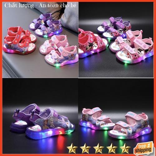 Giày Sandal Bé Gái Elsa Có Đèn Led Nhiều Màu Nhấp Nháy Cho Bé Từ 1 - 7 Tuổi