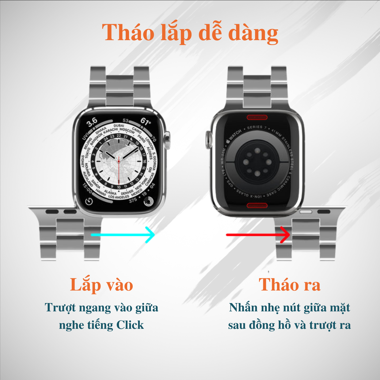 Hình ảnh Dây Đeo Thay Thế Titanium Dành Cho Apple Watch Ultra / Apple Watch Series 1-8/SE/SE 2022, Kai.N Titanium Alloy Band - Hàng Chính Hãng