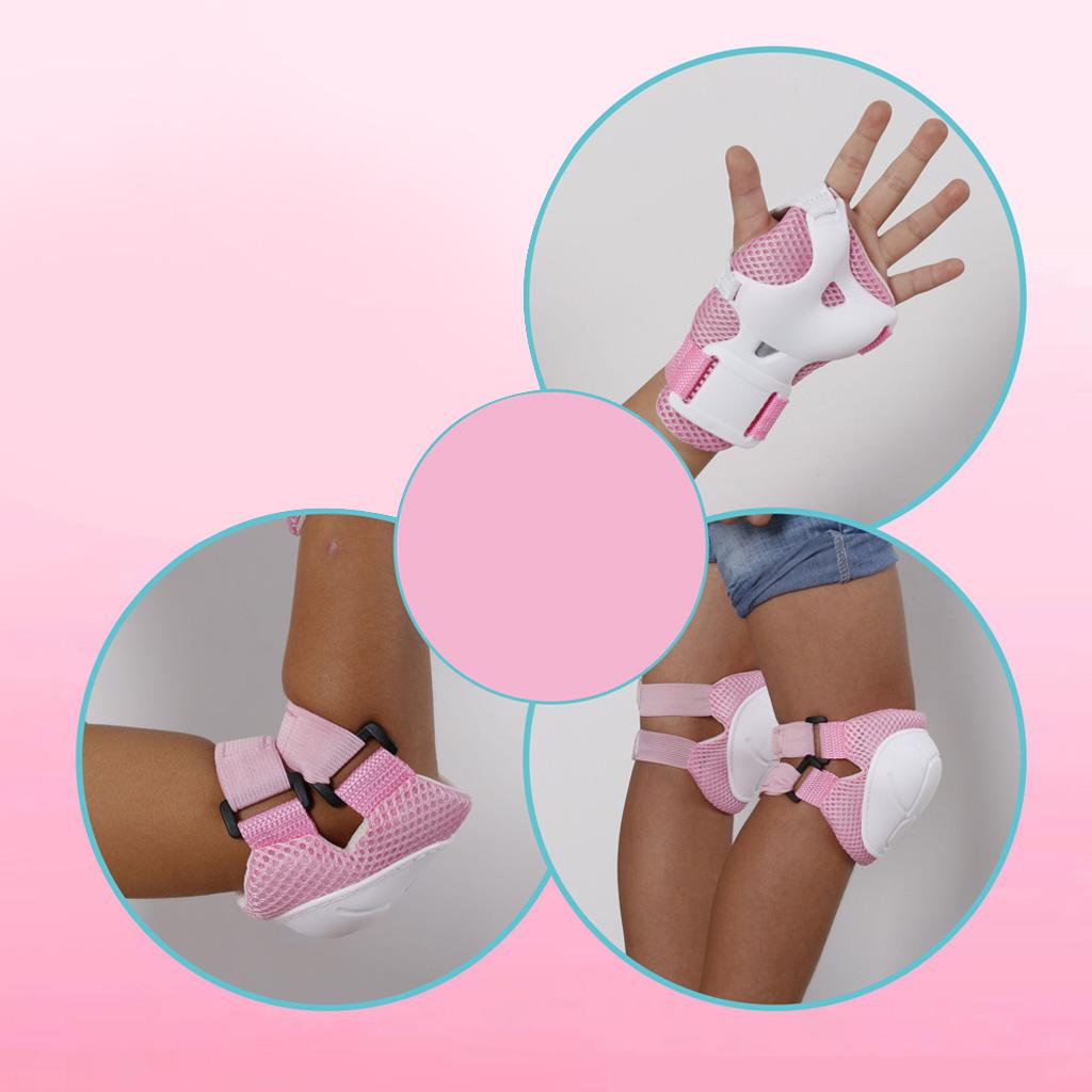 6 Pcs Kid Child Roller Skating Bicycle Bike Knee Wrist Elbow Pad Sets - 6 colors to choose
