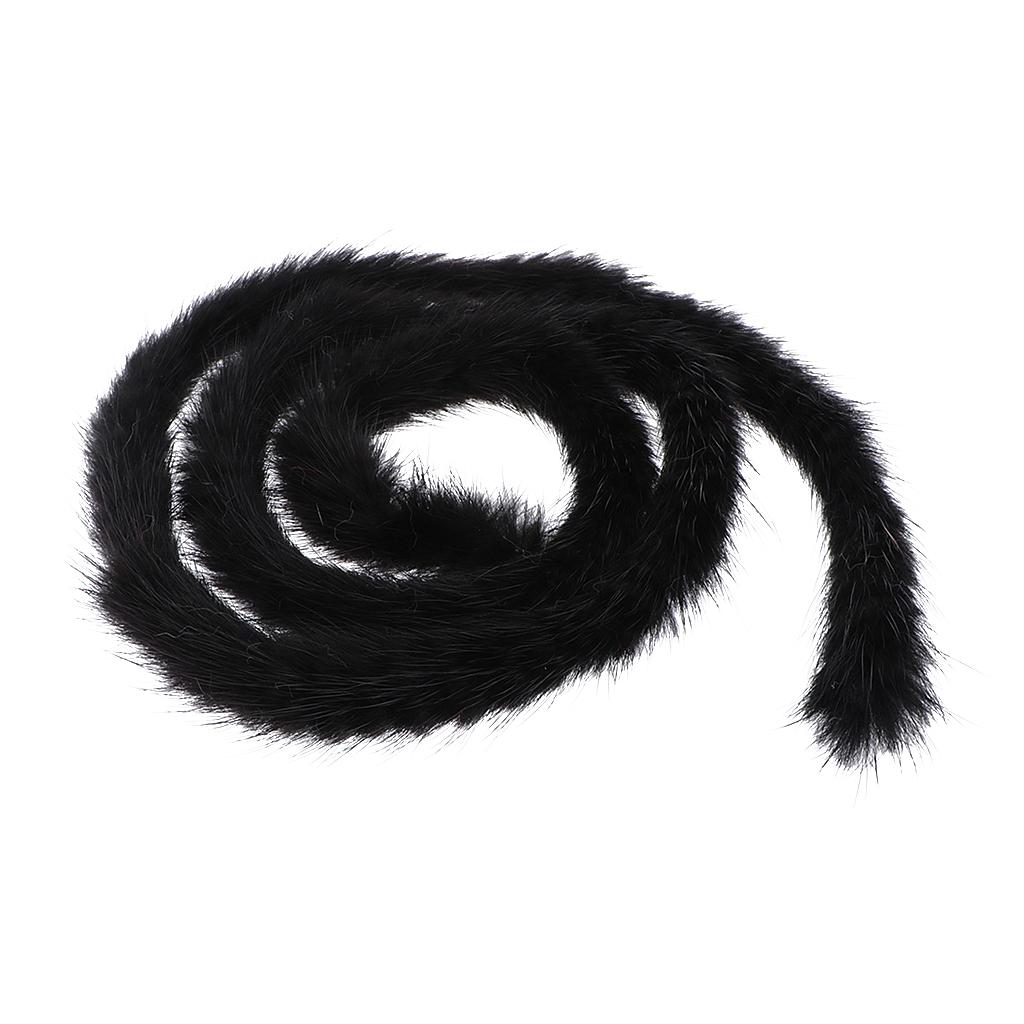 1 Yard 2cm Mink Fur Ribbon Trim Strip Fluffy Trim for Home Decoration Black