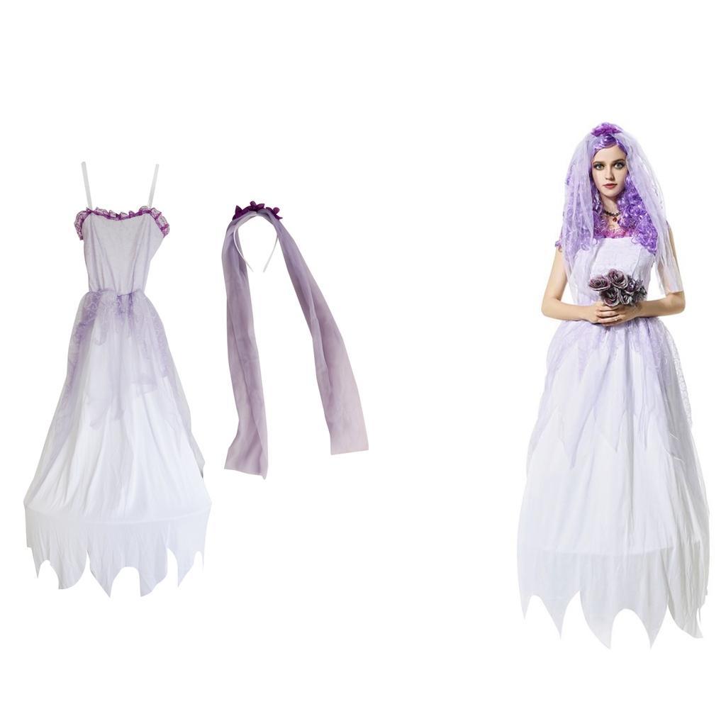 Halloween Zombie Ghost Bride Costume Dress Cosplay Halloween Fancy Dress
