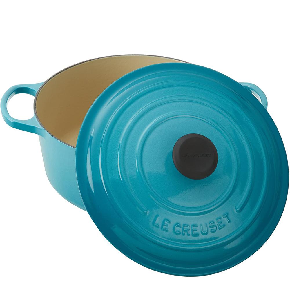 Nồi Gang Xanh Cao Cấp Le Creuset 20cm,, Nồi Gang Đúc Nguyên Khối Cho Mọi Loại Bếp (LINE A), Nhập Pháp