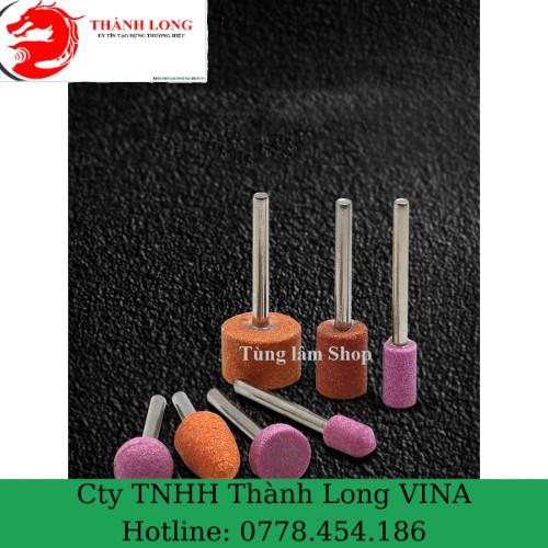 7 mũi đá mài mini hàng cao cấp đầu mài từ 6mm đến 15mm chân trục 3mm dùng cho máy khoan mài khắc mini