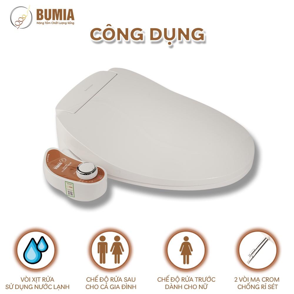 Combo 2 nắp bồn cầu thông minh dùng cơ Bumia bidet, tự rửa vệ sinh hậu môn và vệ sinh cho phụ nữ , vòi xịt vệ sinh thông minh, mã BM-01V