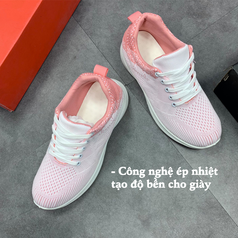 Giày thể thao nữ màu trắng hồng, dòng giày sneaker nữ thời trang, đế êm chân tuyệt đối , thoáng khí thương hiệu ZAVAS - S405