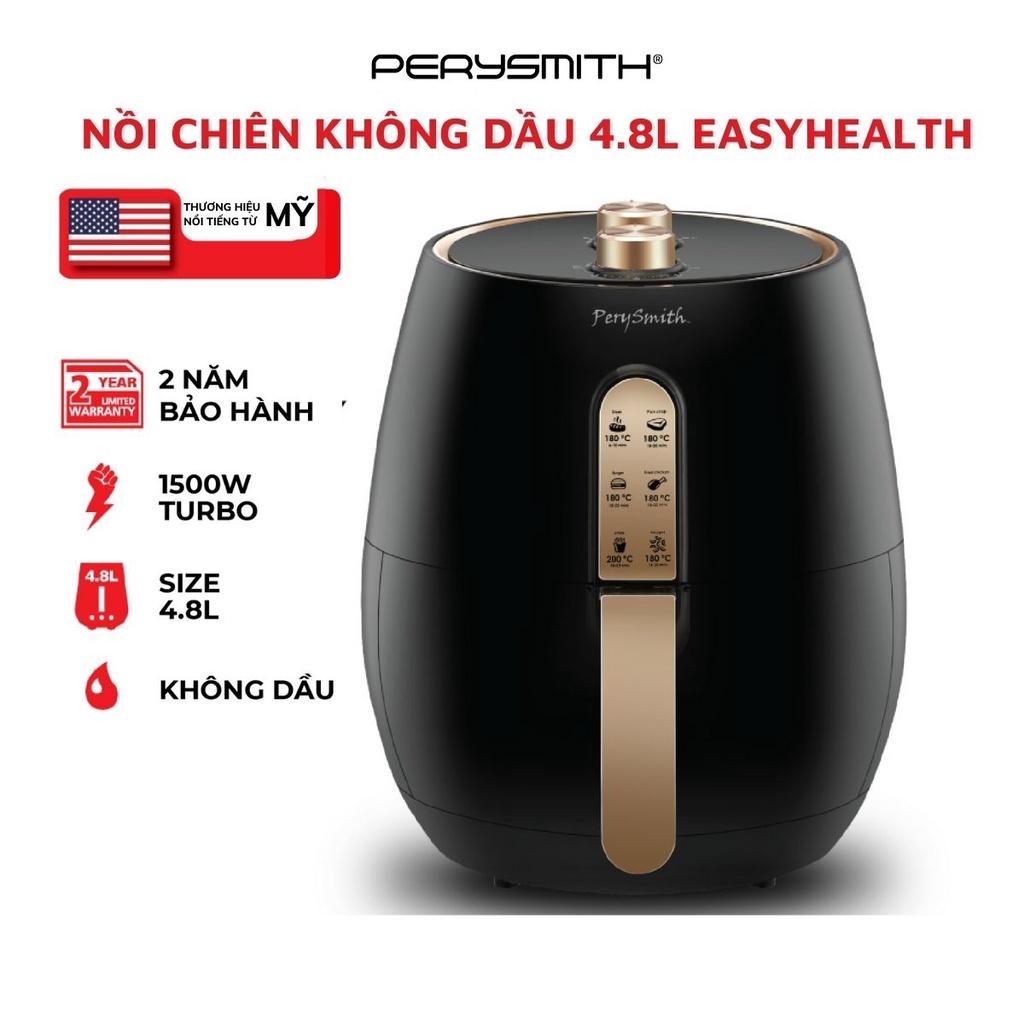 Nồi chiên không dầu cơ 4,8 lít Perysmith PS1521 Black - Hàng chính hãng