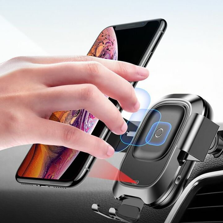 Gía đỡ điện thoại kiêm sạc không dây để taplo, kính lái trên ô tô cao cấp Baseus WXZN-B01 Wireless Charger Gravity Car Mount - Hàng chính hãng