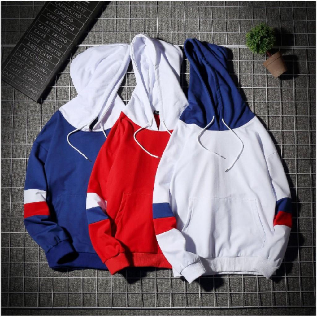 ÁO HOODIES PHỐI MÀU - NÓN RỘNG - CHUẨN Y HÌNH