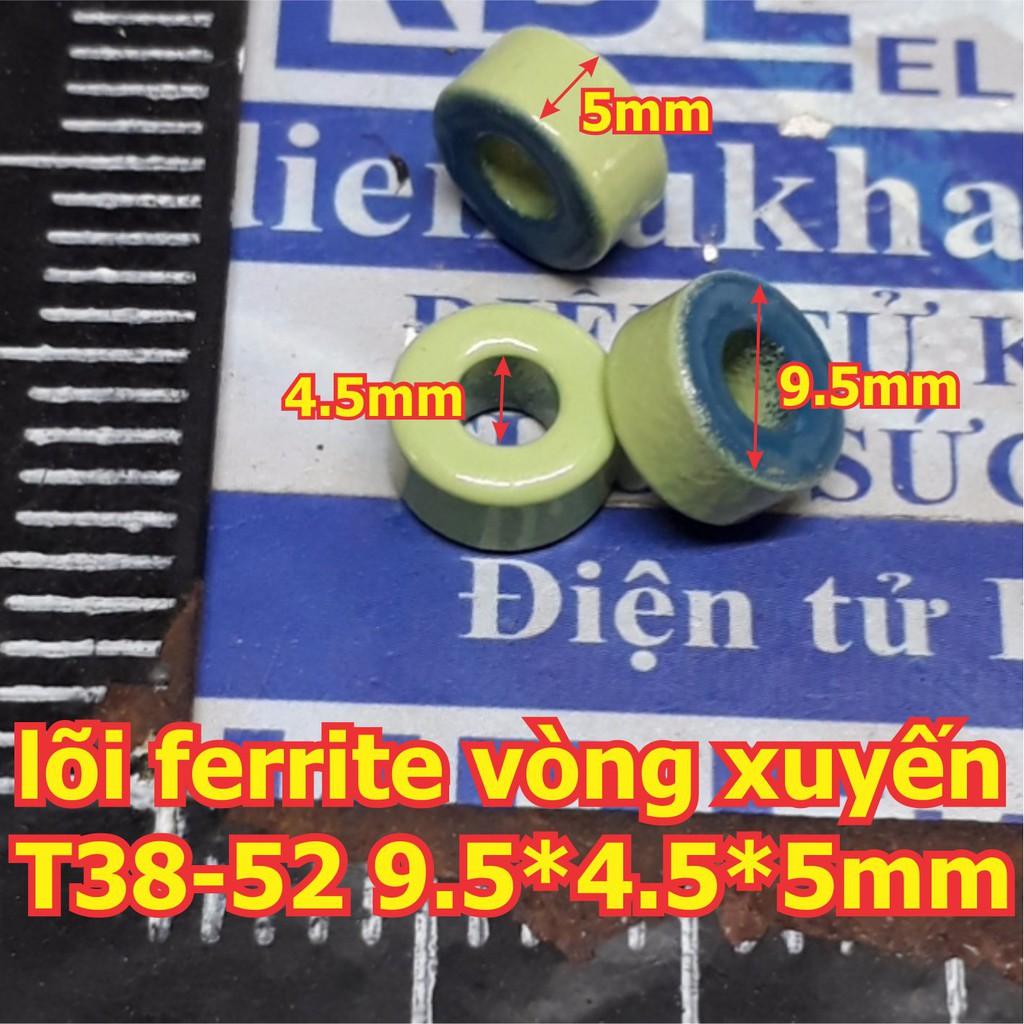 50 cái lõi ferrite vòng xuyến, lõi cuộn cảm, lõi cuộn dây T38-52 9.5*4.5*5mm dày 5mm kde6192