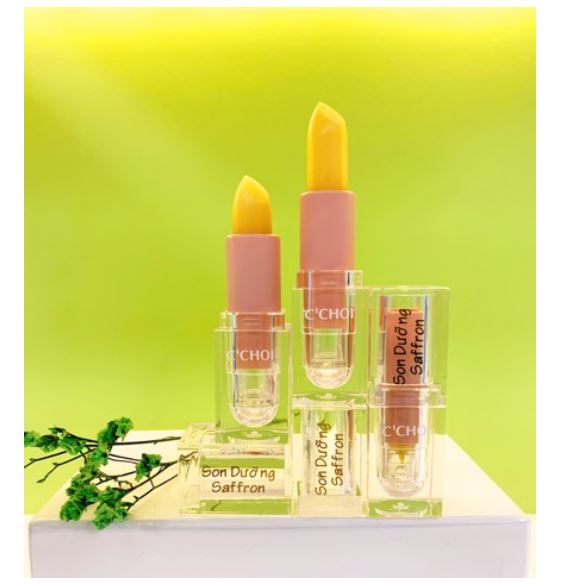 Son dưỡng Saffron không màu trị thâm môi, phục hồi môi, làm đầy rãnh môi  Saffron Lip Balm 4g