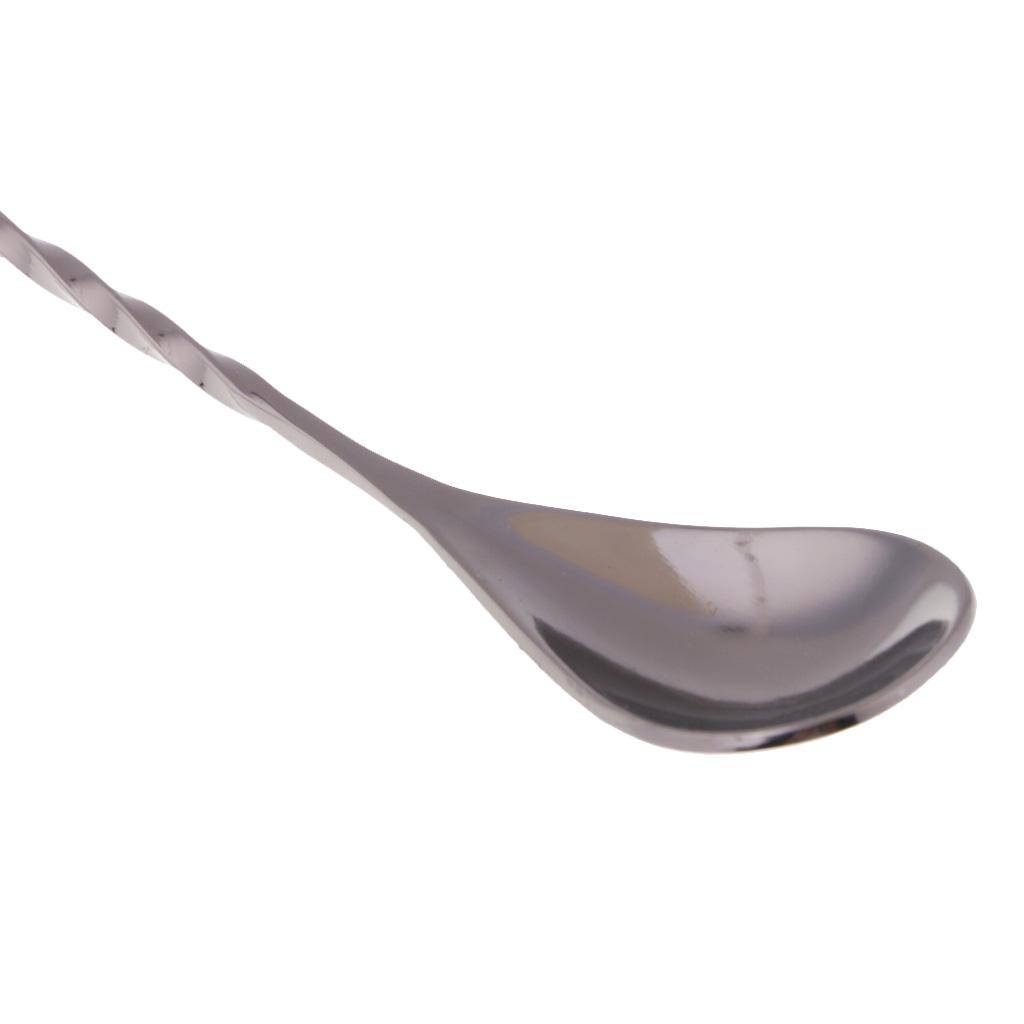 Stainless Steel Mixing Spoon Spiral Pattern Bar Cocktail Shaker Spoon Kitchen Utensils Bar Tools