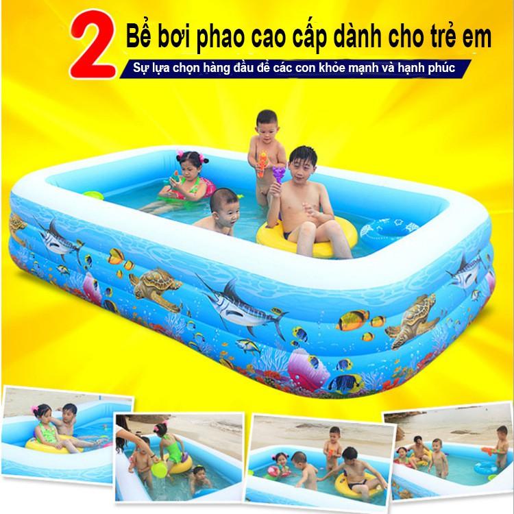 Bể Bơi Phao Trẻ Em Trong Nhà Hình Chữ Nhật Kích Thước 210x145x60Cm