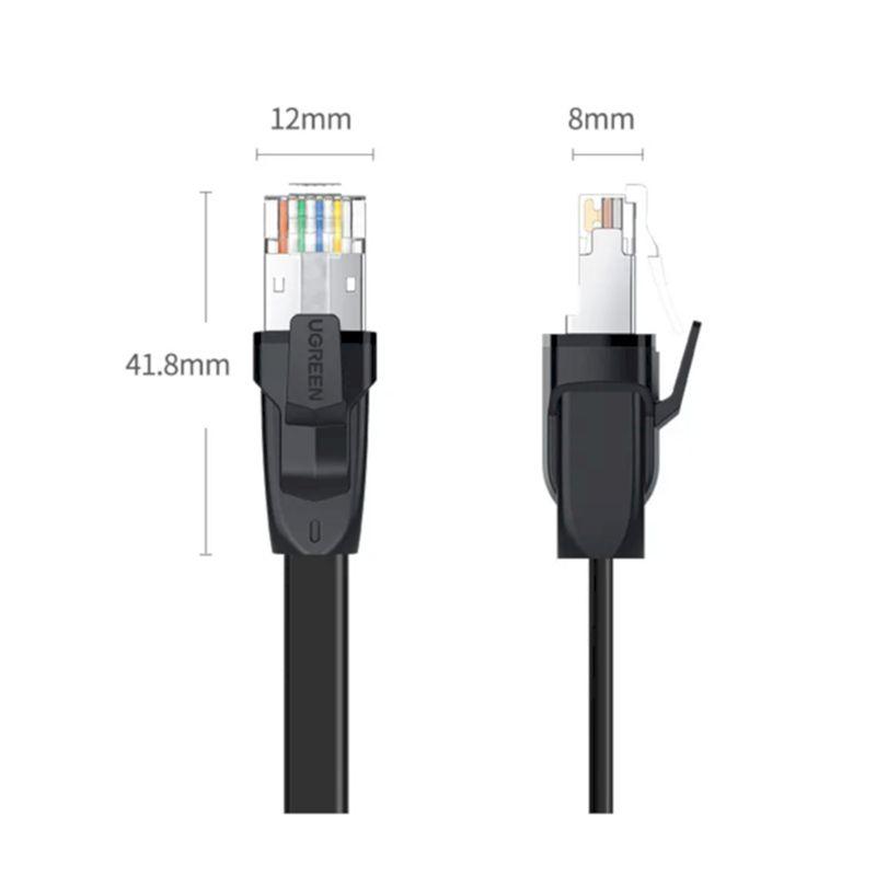 Ugreen UG70672NW134TK 2m 25Gbps Màu Đen Cat8 CLASSⅠU-FTP Cáp mạng Lan Cat8 dây dẹp - HÀNG CHÍNH HÃNG