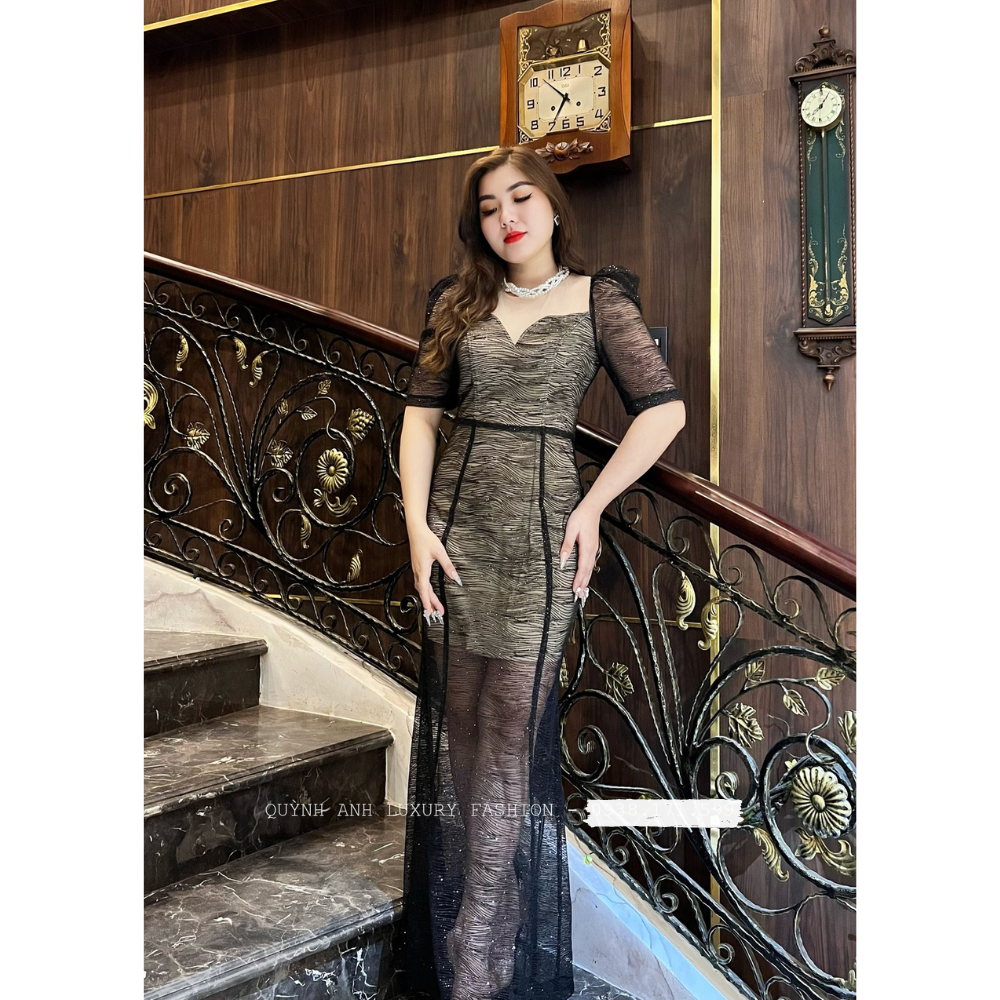 Đầm Body Kim Sa Đen Dáng Đuôi Cá Cao Cấp Neala Dress