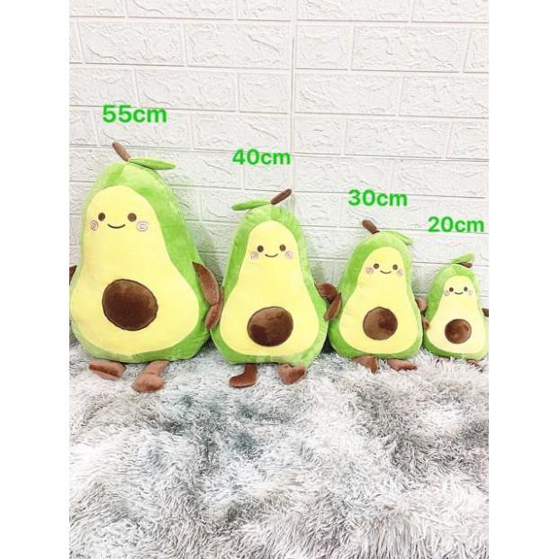 Gấu bông gối ôm quả bơ nhồi bông đáng yêu nghộ nghĩnh vải nhung Hàn Quốc