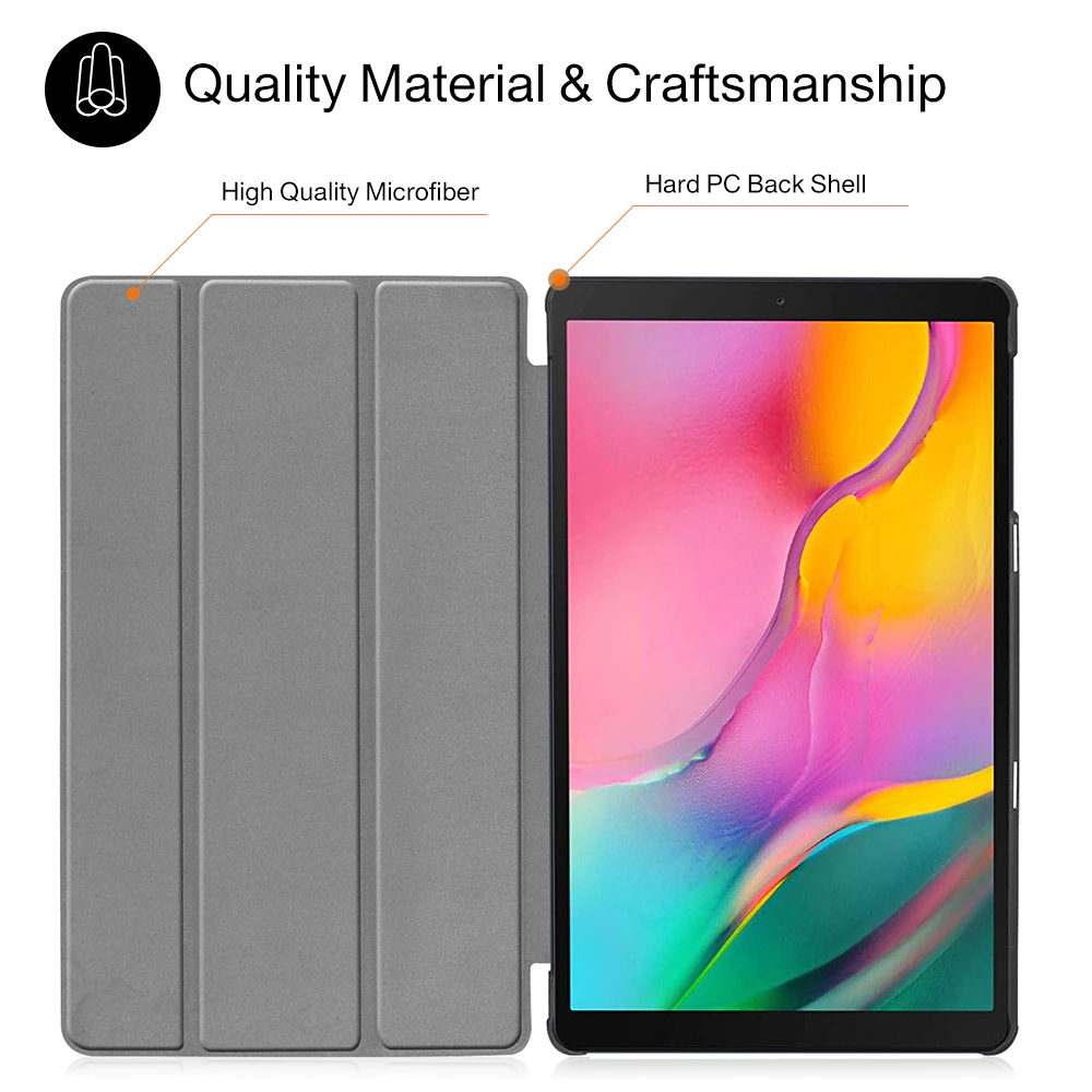 Case bao da chống sốc cho Samsung Galaxy Tab A 8.0 & S Pen 2019 P205 hiệu HOTCASE thiết kế siêu mỏng hỗ trợ Smartsleep, gập nhiều tư thế, mặt da siêu mịn - hàng nhập khẩu
