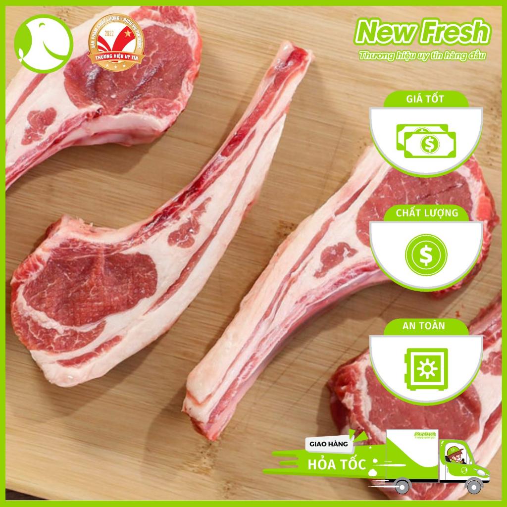 Sườn Cừu Úc Midfield Cắt Kiểu Pháp Có Xương Sống Cắt Lát Khay 1Kg