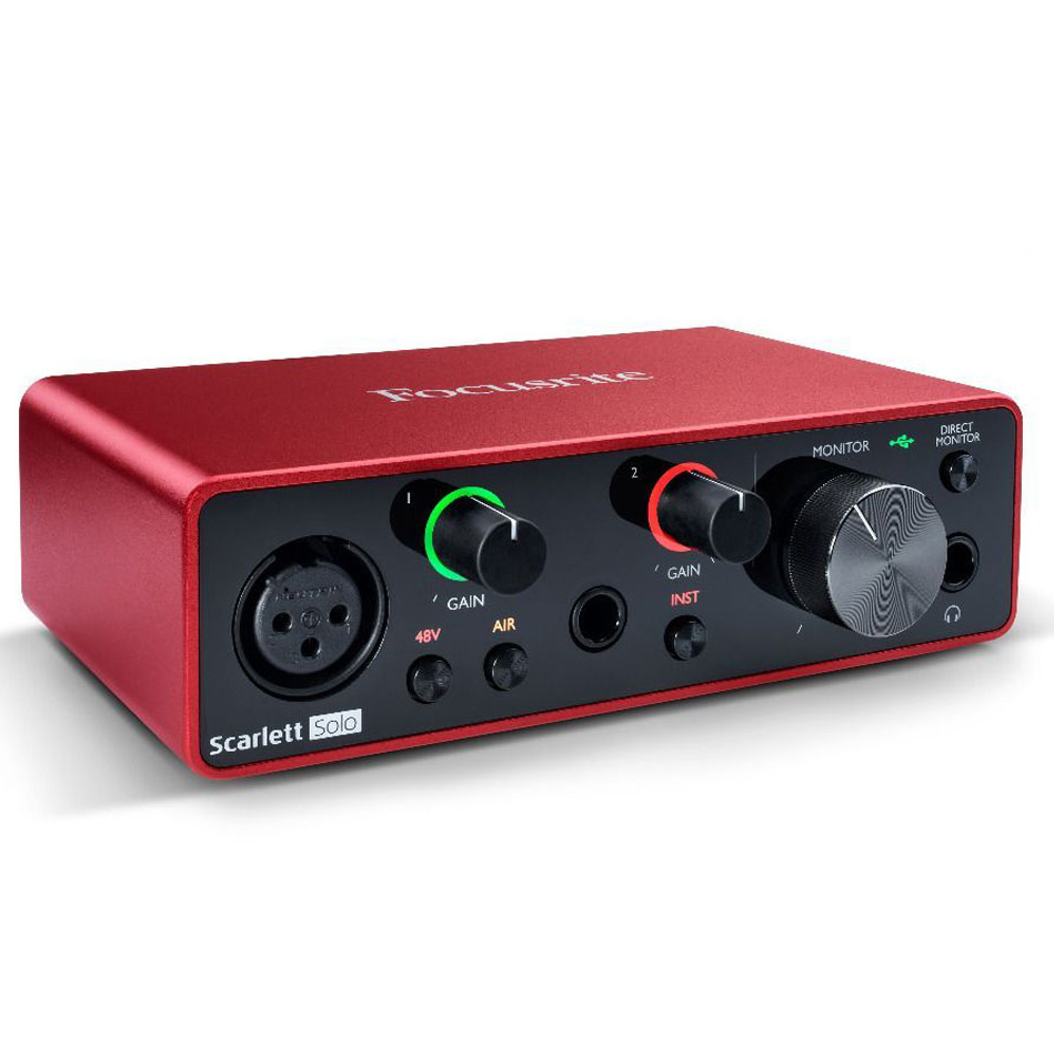 Sound Card thu âm Focusrite Scarlett Solo (3rd Gen) sound card thu âm thế hệ 3 - Hàng chính hãng