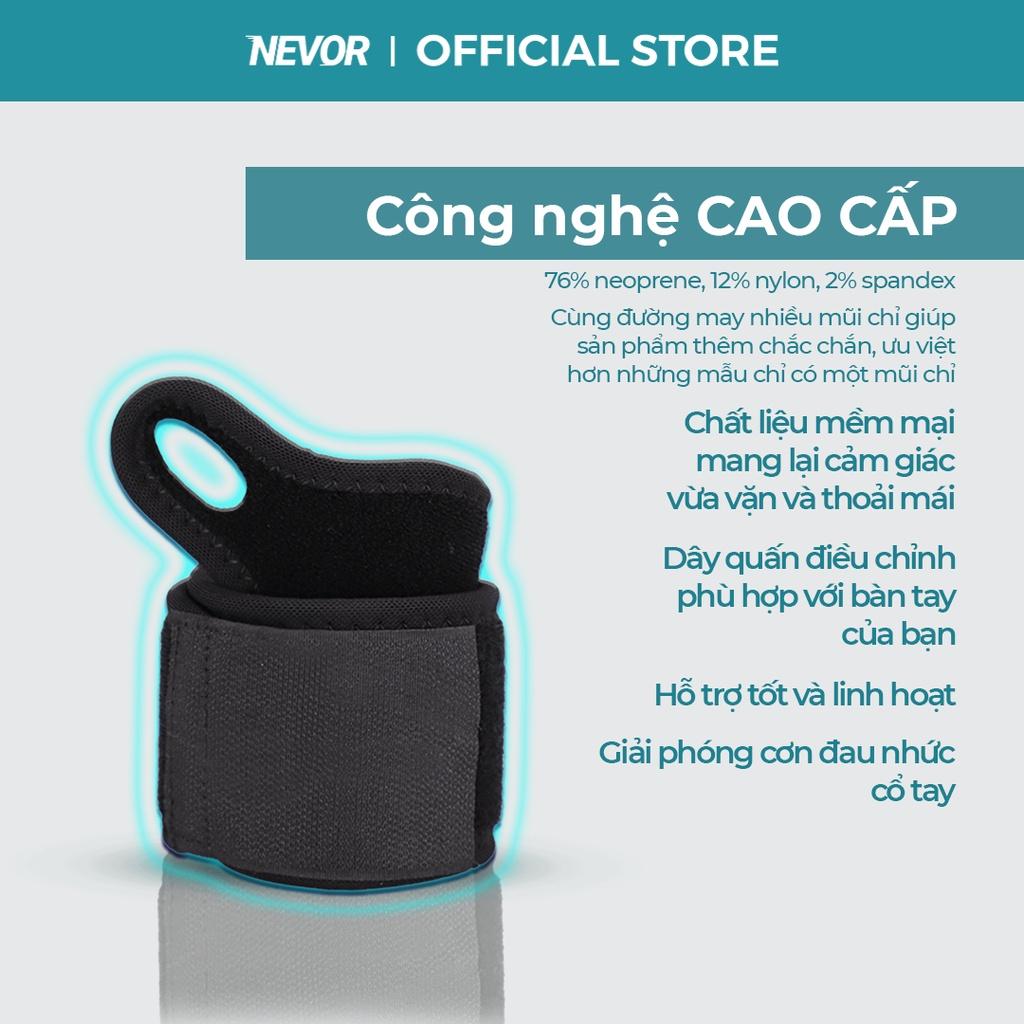 Băng quấn cổ tay xỏ ngón tập Gym Nevor BQT02 co dãn mạnh bảo vệ, giảm thiểu chấn thương cổ tay