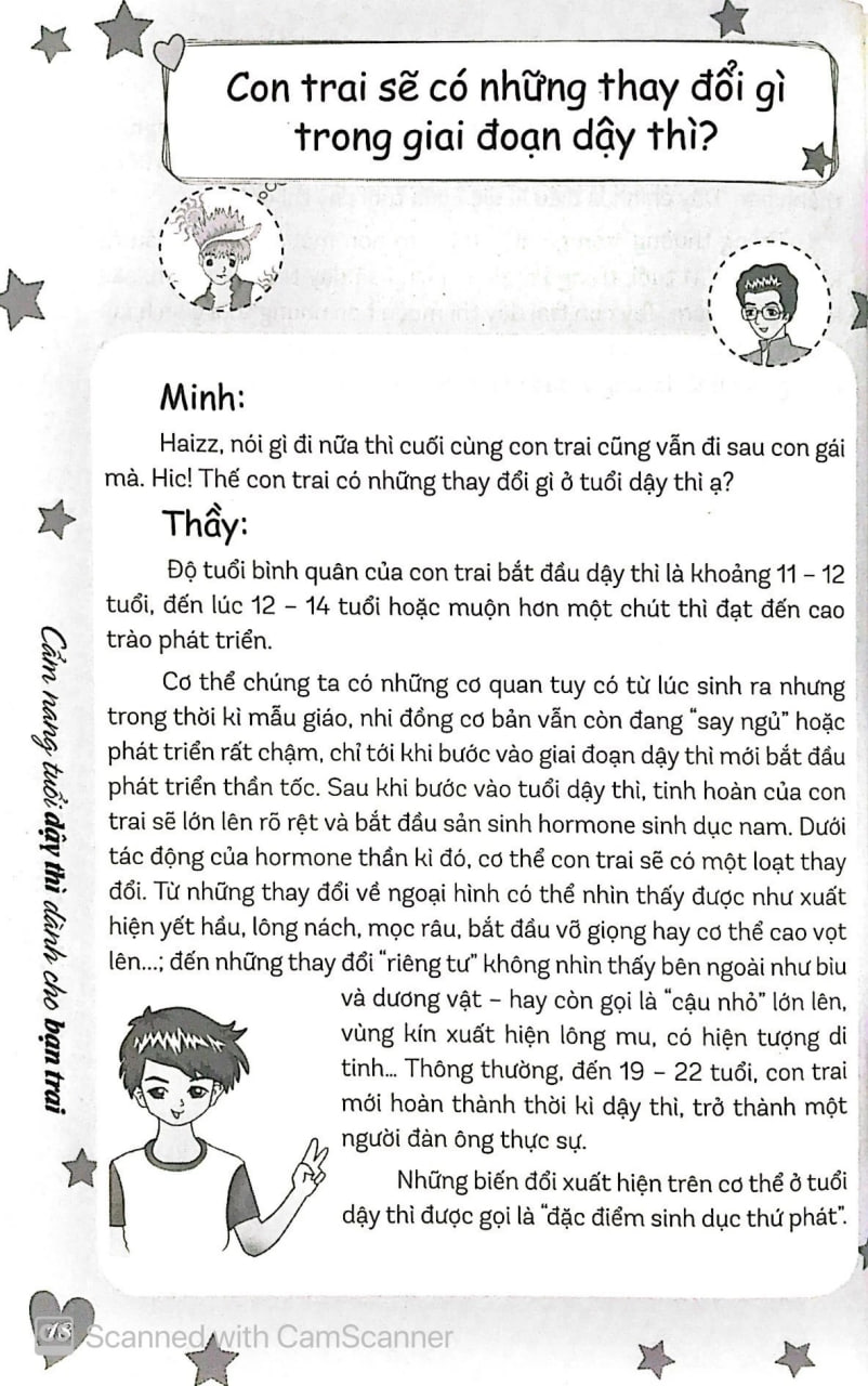 Sách Cẩm Nang Tuổi Dậy Thì Dành Cho Bạn Trai