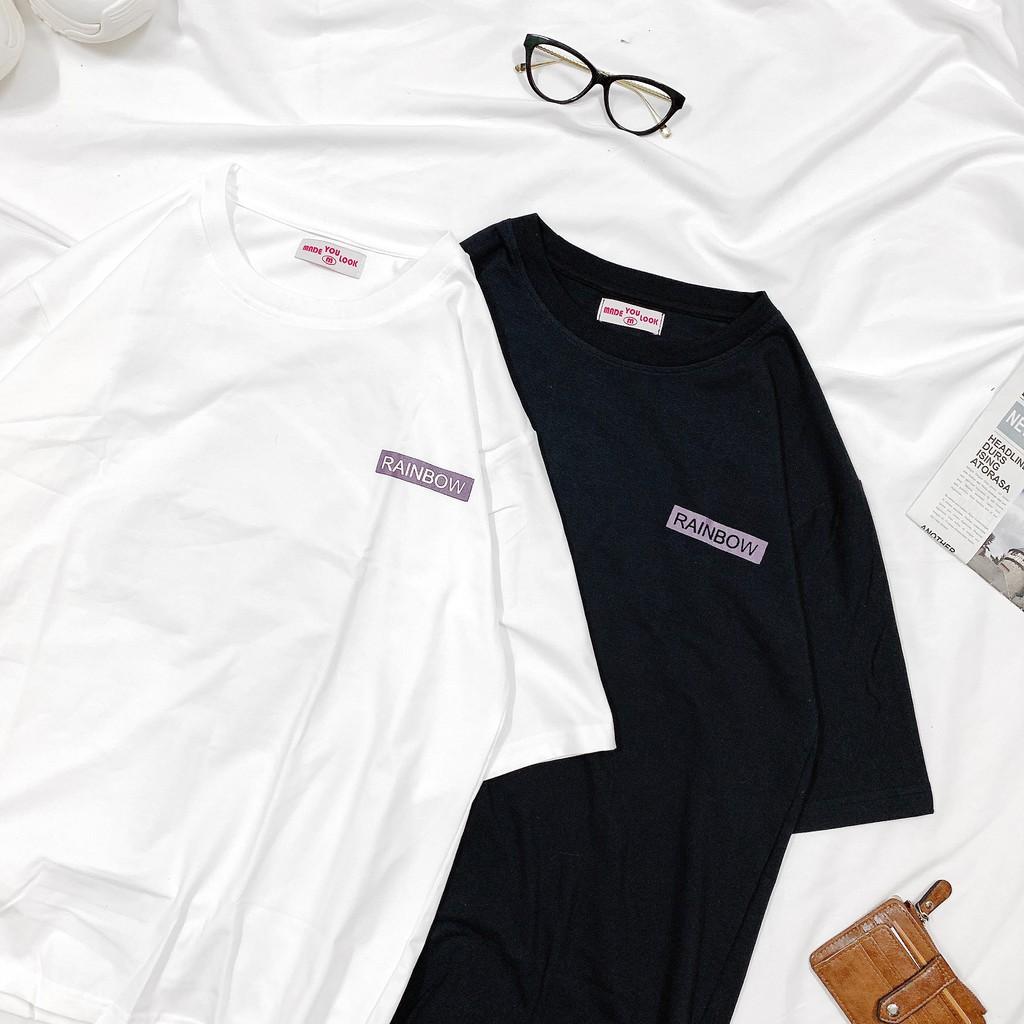 Áo thun tay lỡ RAINBOW CẦU VỒNG form rộng ulzzang couple nam nữ UNISEX