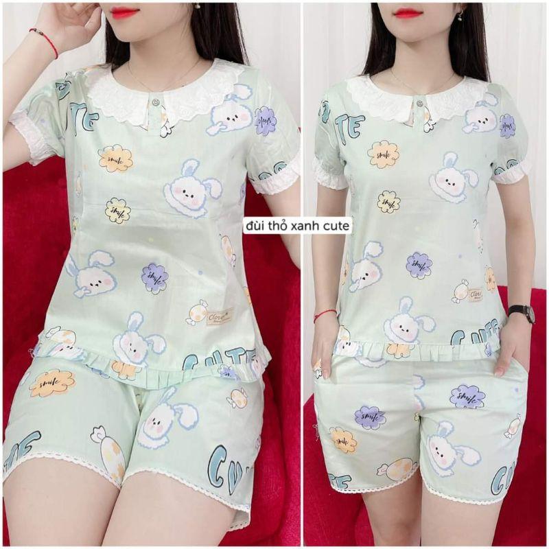 Set đùi quần áo đồ bộ cổ ren sang đẹp