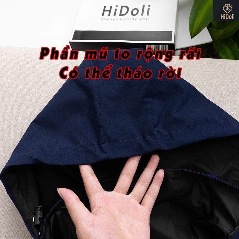 Áo Gió Đôi Nam Nữ 3 Khoá Tráng Bạc 2 Mặt HIDOLI