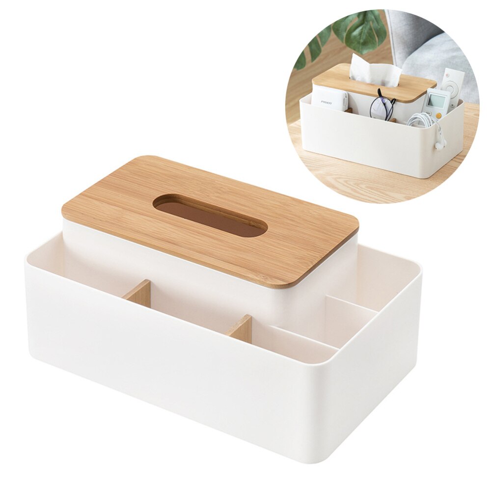 Hộp khăn giấy để bàn nhiều ngăn living room multifunctional tissue box