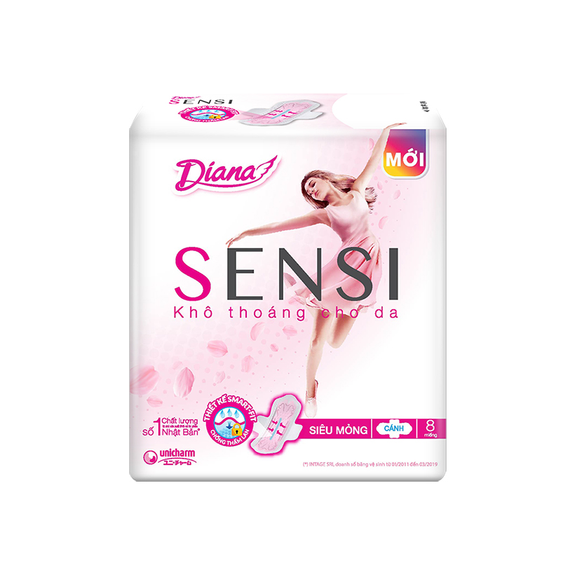 4 gói Diana SENSI Siêu Mỏng Cánh 8 miếng, 2 gói Diana SENSI Hàng Ngày Kháng Khuẩn 20 miếng, 2 gói Diana SENSI Night 35cm 3 miếng tặng gối Unicorn Sofa