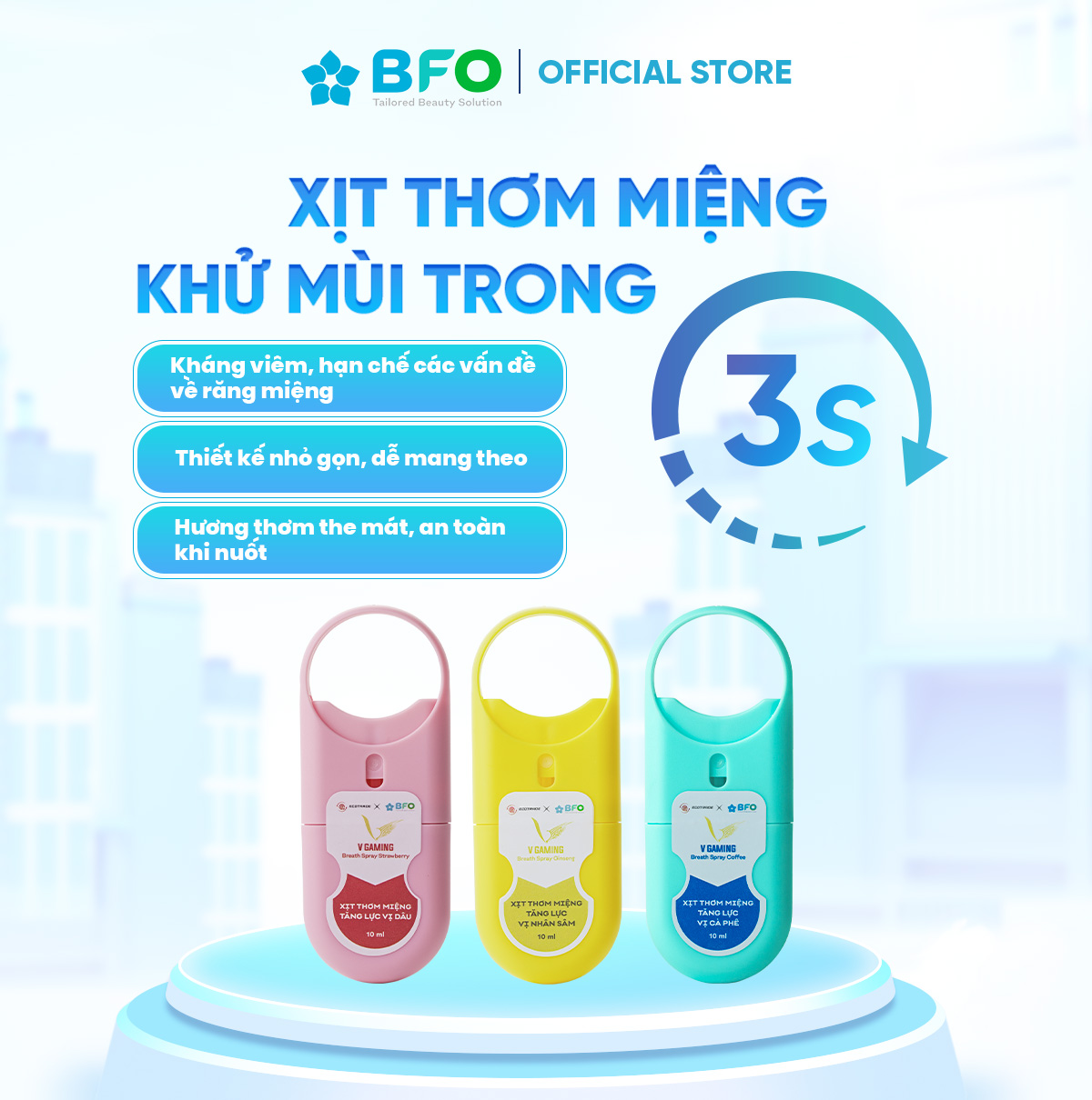 Xịt Thơm Miệng V Gaming Tăng Lực Cho Hơi Thở Thơm Mát Chỉ Trong 3 Giây Dung Tích10ml