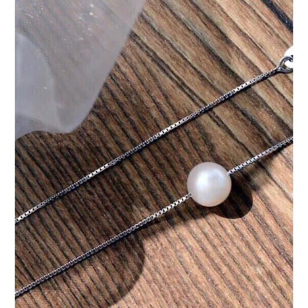 Dây Chuyền Bạc Ta S99 CaoBac Silver Hột Trai Phong Cách Đơn Giản Sang Trọng