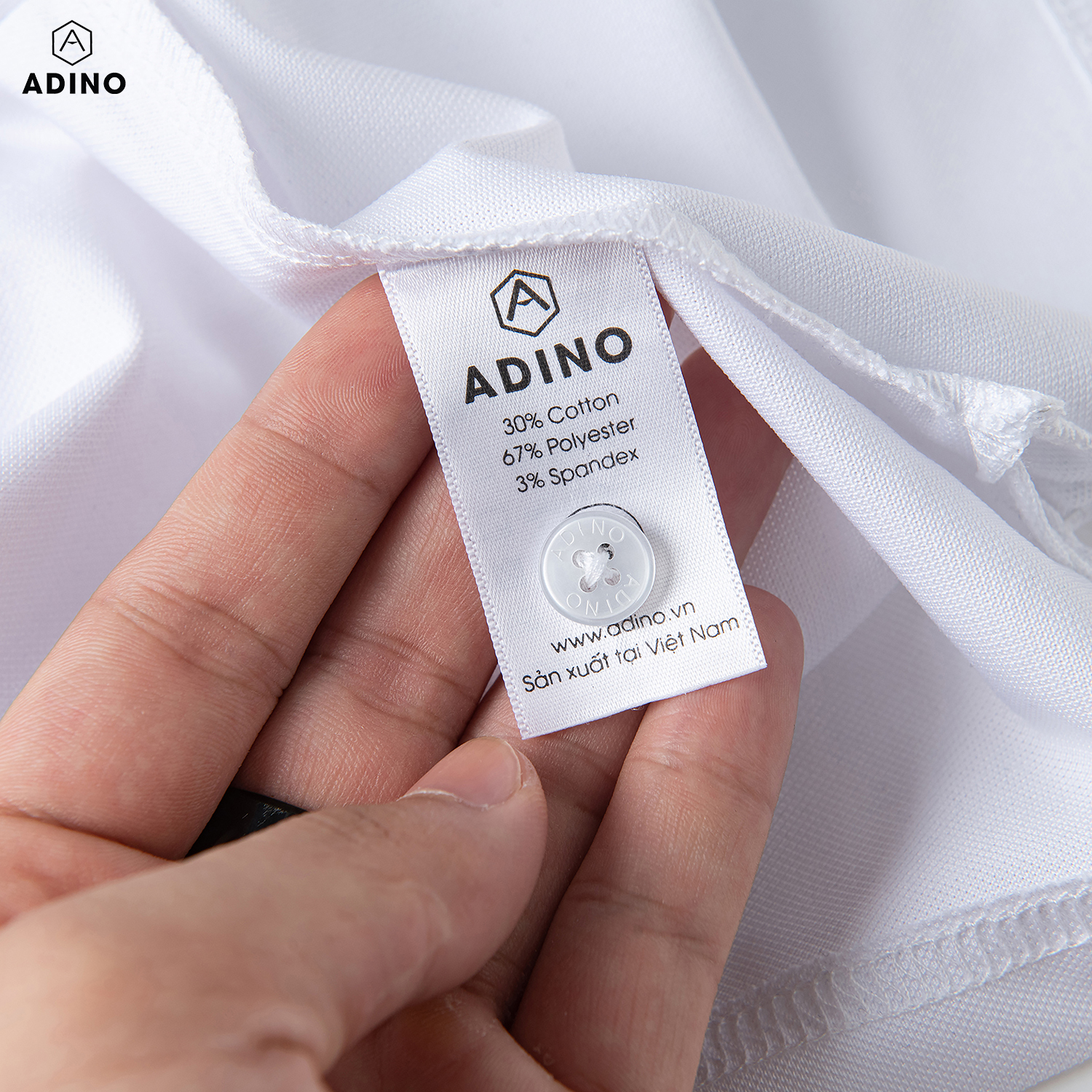 Áo polo nữ trắng phối viền ADINO vải polyester cotton không bai xù dáng công sở slimfit hơi ôm trẻ trung APN04