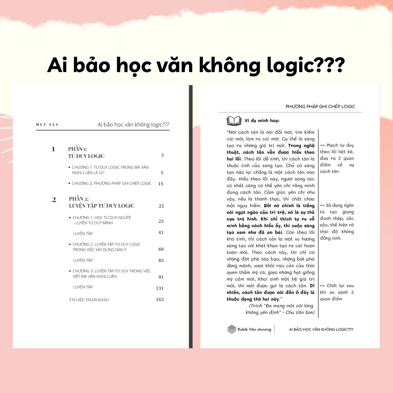 Combo Sách Từ Điển Tiếng Văn (2 Tập) Và Ai Bảo Học Văn Không Logic - Rubik Văn Chương