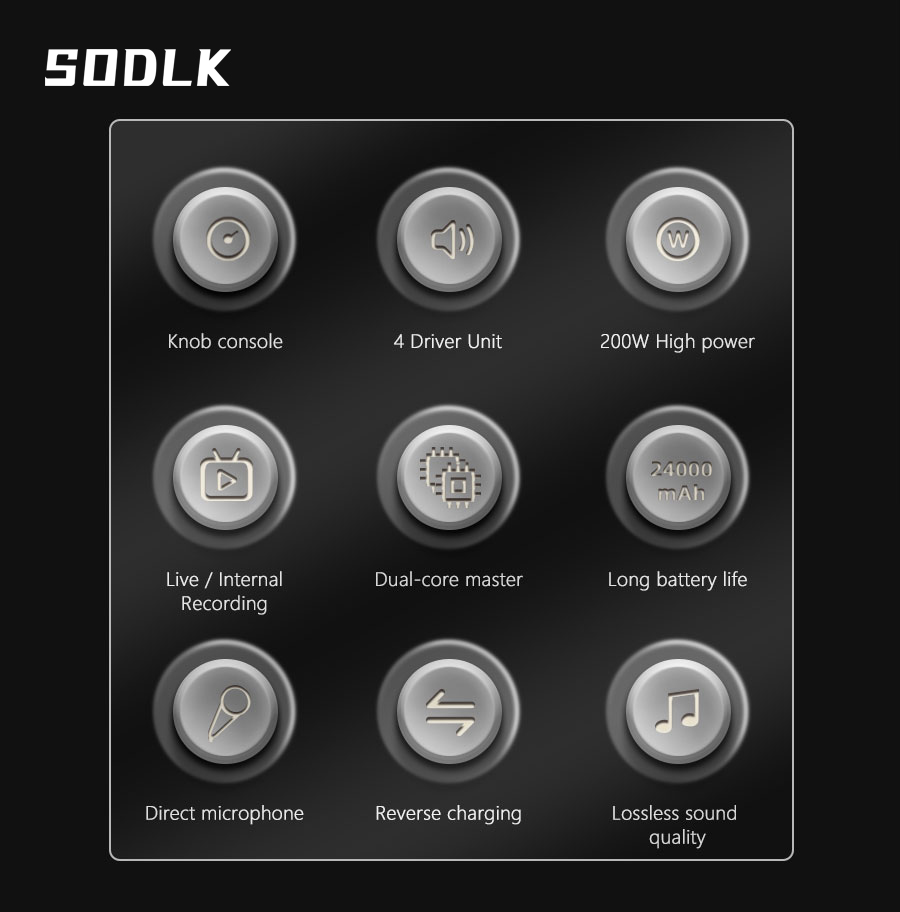 Loa SODLK S1314 di động bluetooth 5.0 siêu trầm 200W, karaoke chuyên nghiệp, công nghệ DSP