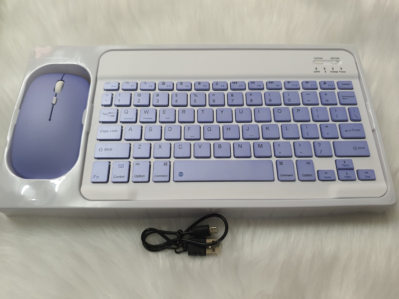 Combo chuột và bàn phím Bluetooth mini không dây, dùng cho máy tính, laptop, máy tính bảng, điện thoại - Hàng chính hãng