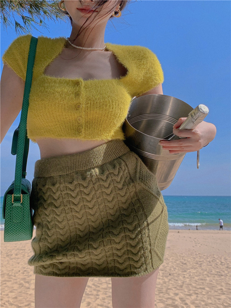 Chân váy Mini Skirt len