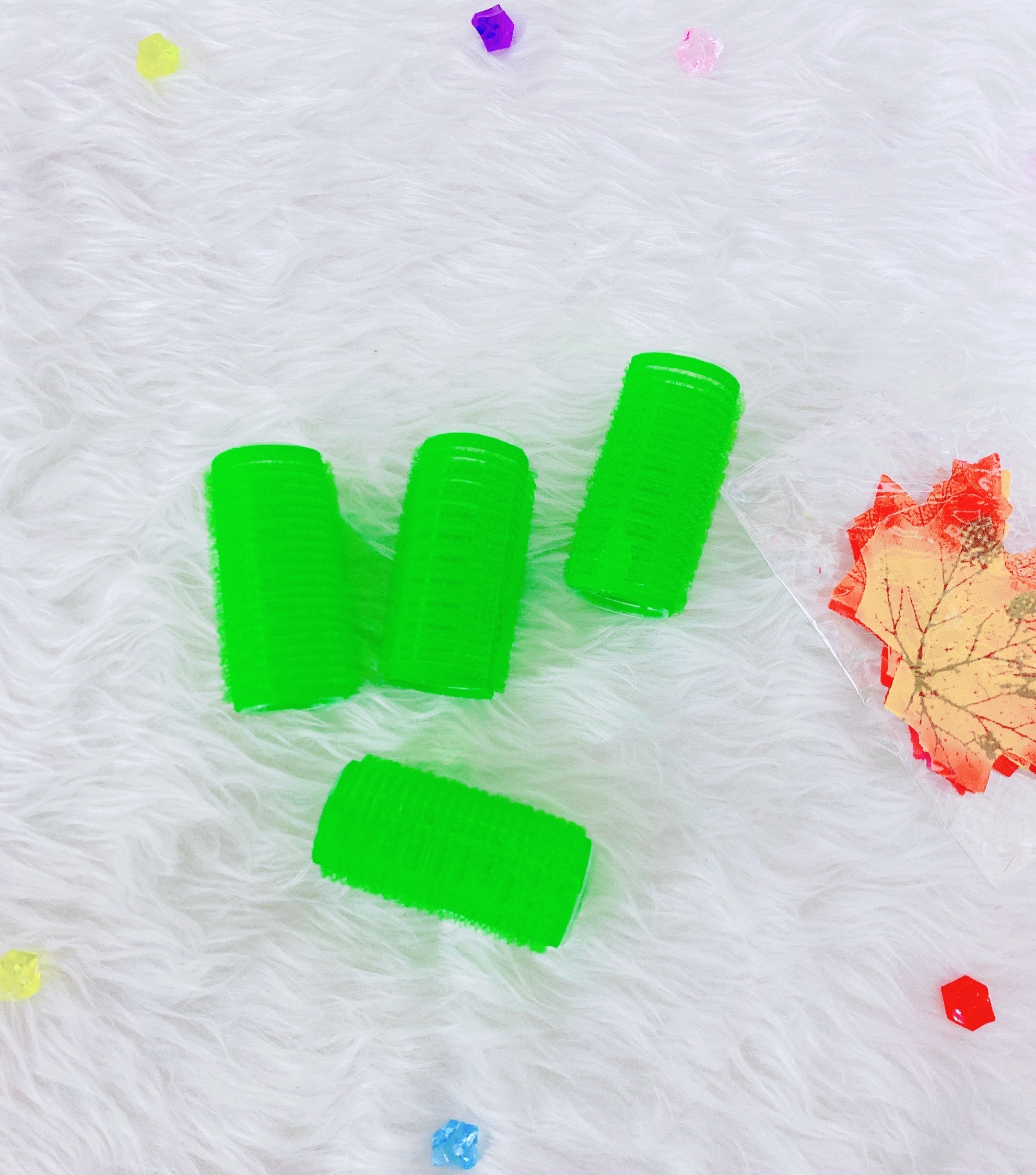 ️2 Lô Uốn Tóc Tự Dính, Lô Gai Cuốn Tóc Tự Dính Siêu Chắc Tiện Lợi Size Vừa