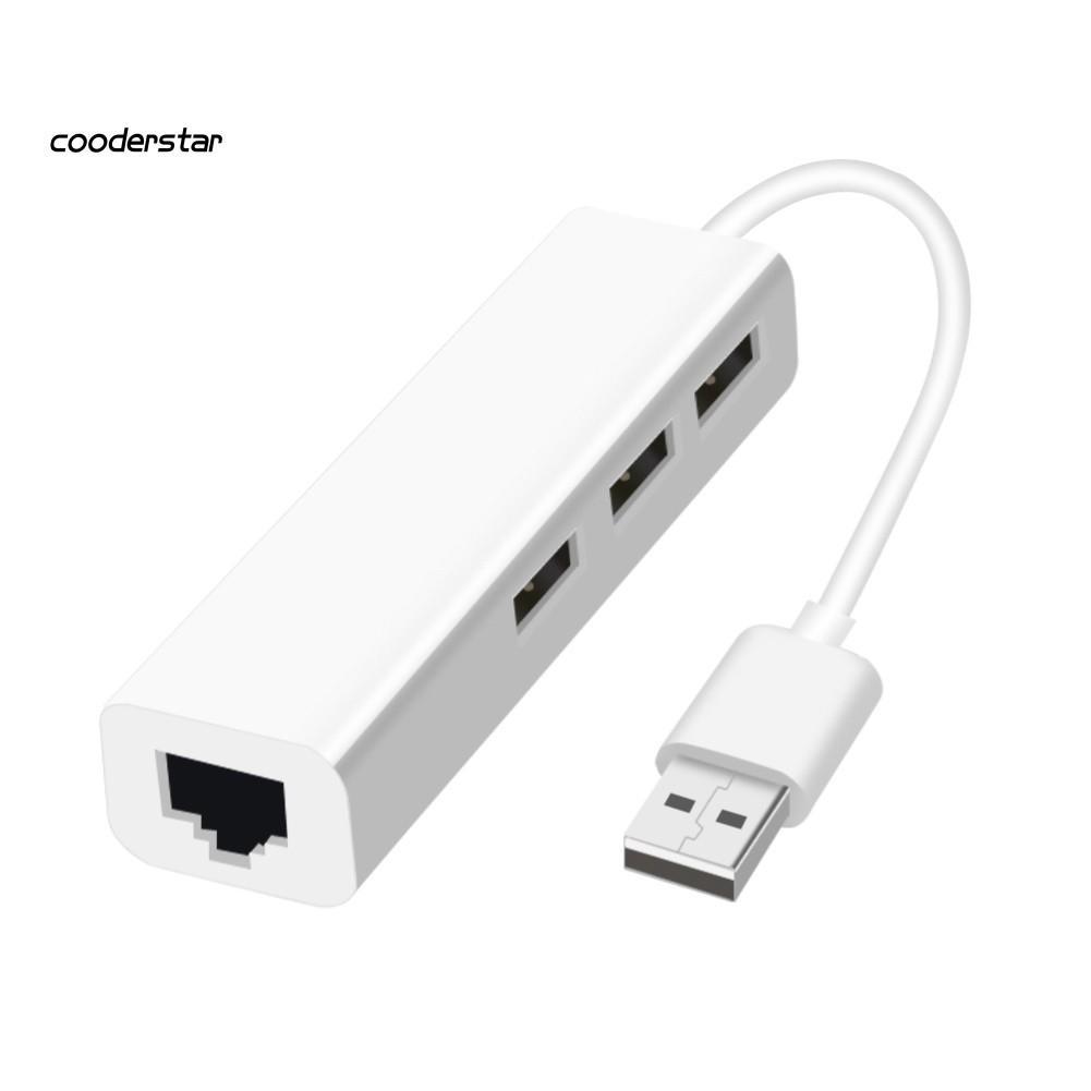 Đầu chia 3 cổng USB 2.0/ Type-C và cổng cắm mạng Lan RJ45 tiện dụng