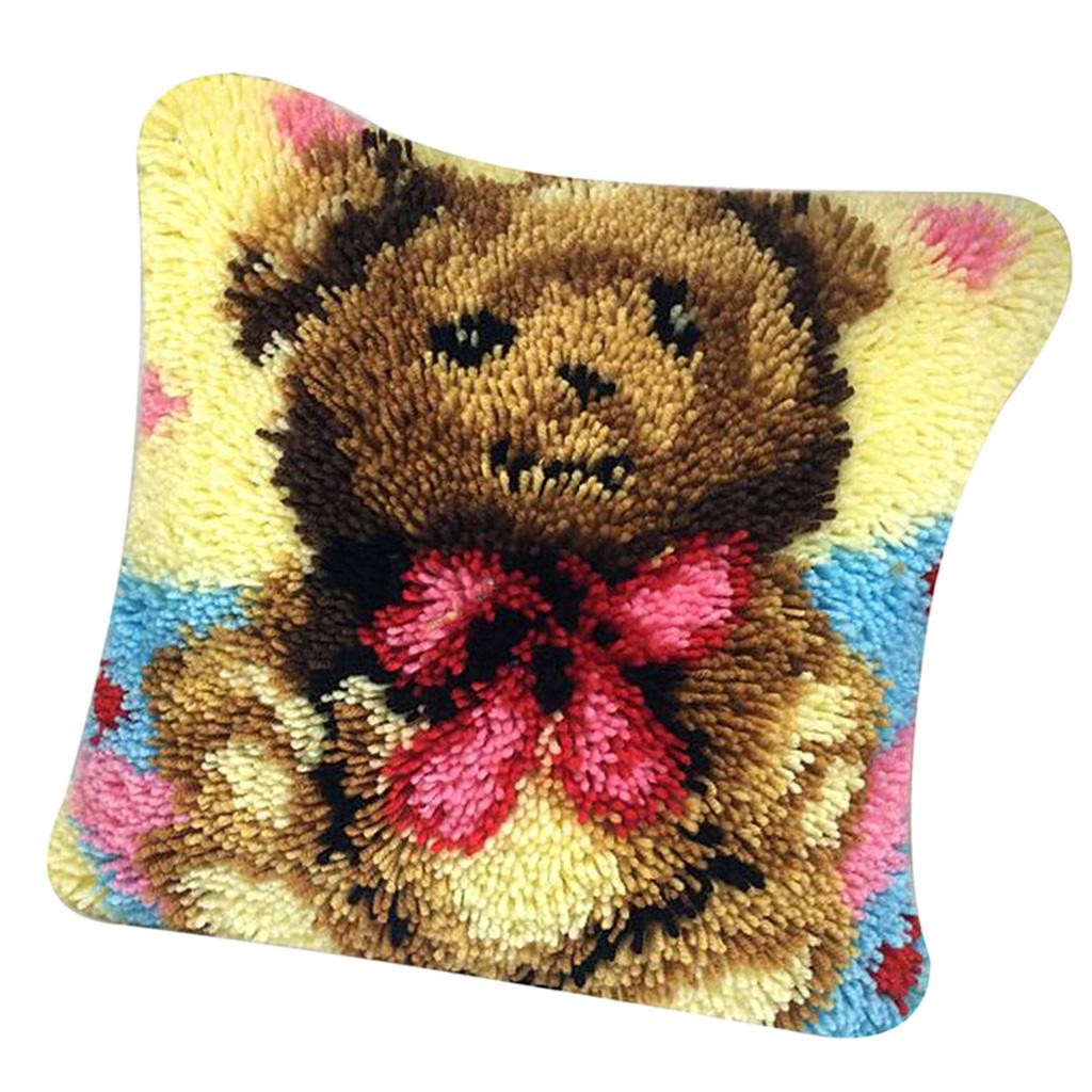 1 Set Latch Hook Kit Sofa Cushions Bed Pillows DIY Needlework Kit Crocheting Crafts