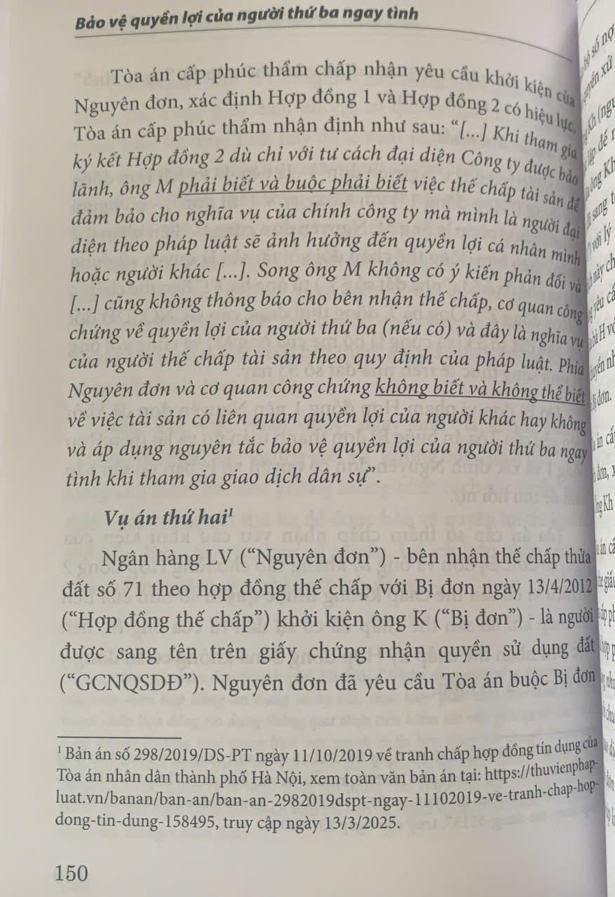 Bảo vệ quyền lợi của người thứ ba ngay tình (sách chuyên khảo)